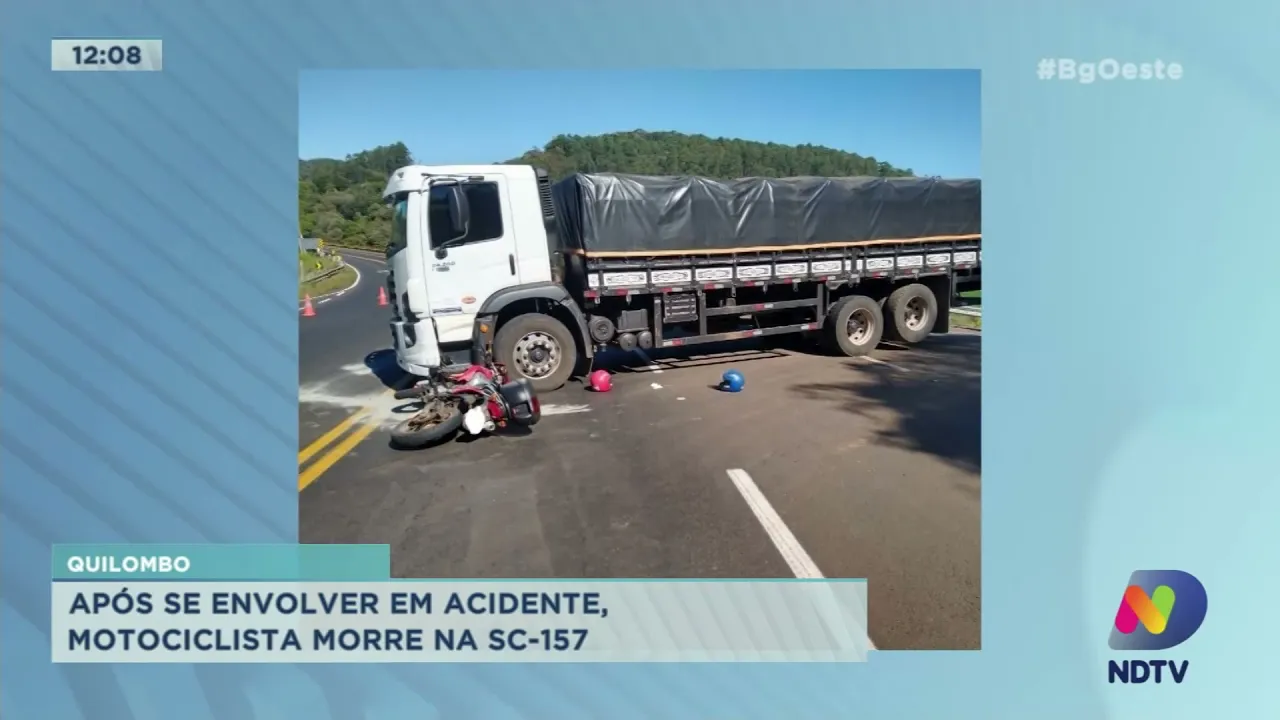 Motociclista morre em acidente em Quilombo