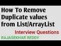 How to Remove Duplicate Values From Java Java Interview Questions