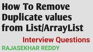 How to Remove Duplicate Values From Java Java Interview Questions