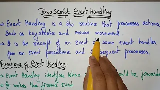 Javascript Event Handling WT Web Technology Lec-34 Bhanu Priya