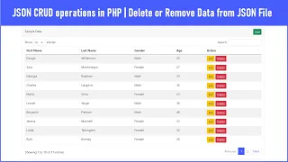 JSON CRUD operations in PHP Delete or Remove Data from JSON File