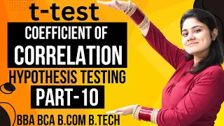 Test of Hypothesis about Coefficient of Correlation Hypothesis TestingBBA BCA BCOM BTECH Dream Maths