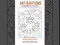 Cat And Kittens Coloring Pages Free Printable PDFs