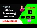 Program To Check for Armstrong Number in java Hindi