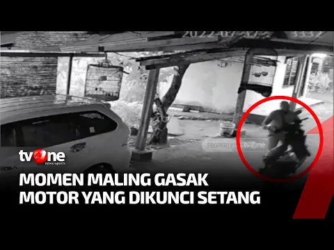 Pencurian Motor Terekam CCTV, Pelaku Angkat Motor Keluar Rumah