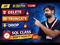 DELETE vs TRUNCATE vs DROP in SQL Differences SQL Server Live Class SQL Data Deletion Commands