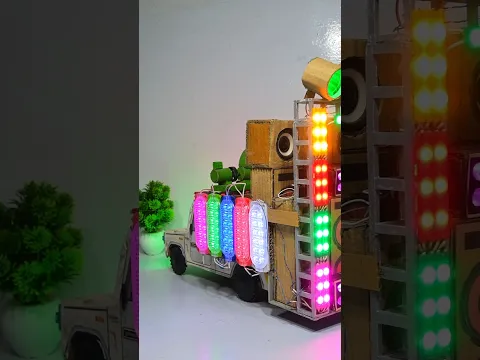Mini Pickup big dj setup loading with cardboard #djtruck #shorts