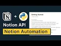 Automate Your Notion Workflow With Notion API And Python Full Tutorial