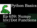Python Basics Tutorial Numpy Linear Algebra Inv And Dot Functions
