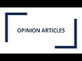 Opinion Articles