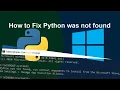 How to Fix Python was not found run without arguments to install from the Microsoft Store