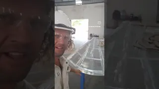 Bending shell plate #welding #aluminiumfabrication #performanceboats #boatbuild #construction
