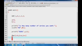 Write a program display fibonacci series using C