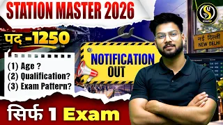 RRB Station Master 2026 Vacancy OUT 🔥 1250 पद | Exam Pattern Changed | Full Details