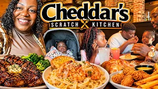 CHEDDAR'S SCRATCH KITCHEN MUKBANG 🍖🥩🍗 | Ribs, Steak & Chicken! Family Dinner & Food Review