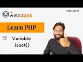 PHP isset Function - Web Development tutorial In Hindi By