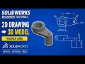 SOLIDWORKS Beginner Tutorial 2D Drawing to 3D Model - Rocker Arm