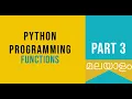 Part 3 Functions Python Malayalam Tutorial For Beginners Python Coding Challenge