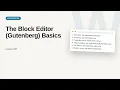 The Block Editor Gutenberg Basics WordPress Tutorial for Beginners