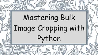 Mastering Bulk Image Cropping with Python