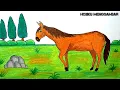 Download Lagu Cara menggambar kuda || Menggambar dan mewarnai hewan kuda