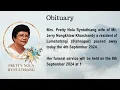 Obituary - Mrs Pretty Nola Ryntathiang passed away