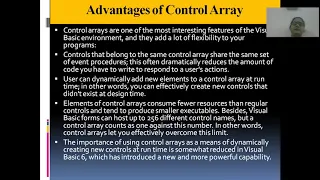 Part V Control array used in visual basic programming