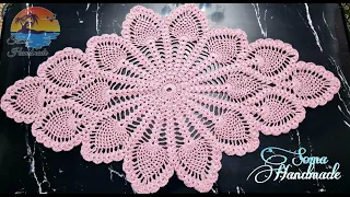 اسهل واشيك مفرش كروشيه بغرزة الاناناسة الجزء الاول Crochet Pineapple Table Runner Part 1 