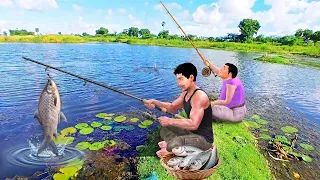 Hook Fishing in Canal Giant Fish Catching Hindi Kahaniya Comedy Video