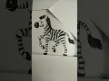 Zebra drawing and colors painting