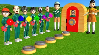 Squid Game vs Scary Teacher 3D Hide and Seek Keys vs Lock Dalgona Candy Shapes 6 Times Challenge