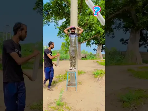 How Many Plastic Wrap Layers to Stick( ME )On A Pole ?? #shorts #experiment
