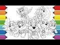 Paw Patrol Mighty Pups Coloring Pages Chase Marshall Rocky Skye Rubble Zuma Everest
