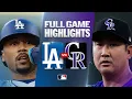 DODGERS vs ROCKIES Full Game Highlights August 17 2026 MLB Season
