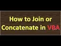 Join or Concatenate String in VBA