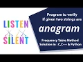 Anagram Frequency Table