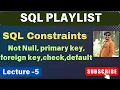 5 Constraints in SQL SQL Tutorial