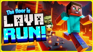 Minecraft Run The Floor is Lava Brain Break Chase for Kids Into the Nether Jump Challenge