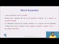 Macro Macro Definition Macro Call and Macro Expansion