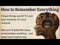 Download Lagu How to Remember Everything - Boost Your Memory || Graded Reader || Improve Your English ✅️ 