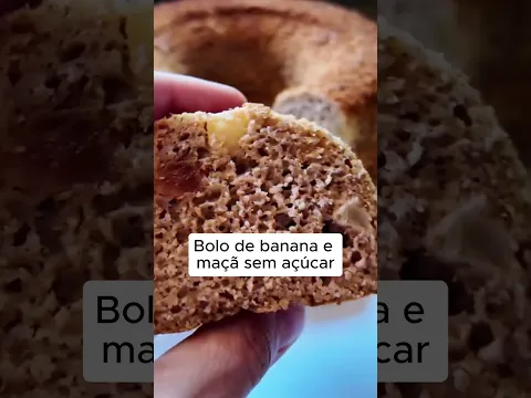 🍌🍎 Bolo de banana e maçã com aveia, sem açúcar e sem adoçante!