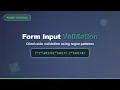 Form Input Validation with RegEx Client-Side Techniques for Beginners
