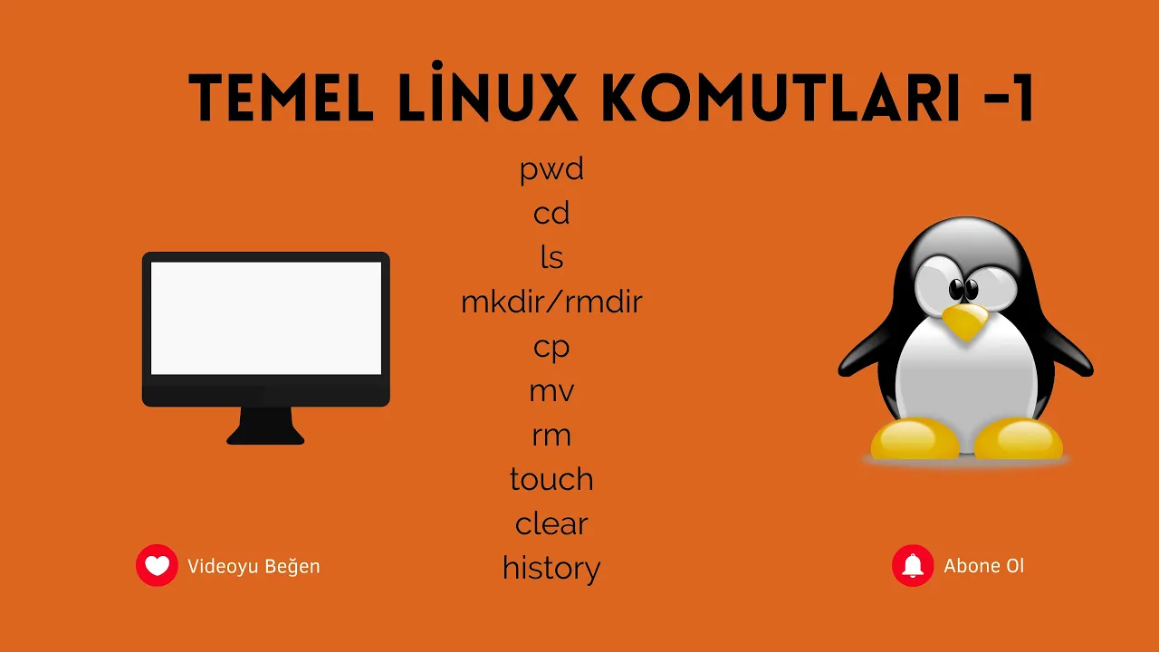 Linux Terminale Giriş | Temel Komutlar #1 | pwd ls cd mkdir cp mv rm touch clear history