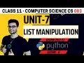Class 11 List Manipulation One shot Revision CS Computer Science CBSE Aakash