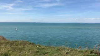 White Cliffs of Dover UK seen from France - super clear view