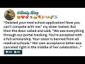 Full Story Deleted your med school application Now you can t compete with me my sister texted