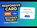 How to Create a Responsive Card Using HTML CSS Beginner Friendly Tutorial
