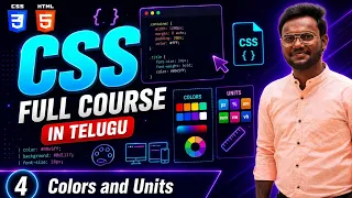 CSS Colors and Units Explained Learn CSS Colors px em rem vw vh CSS full Course Telugu