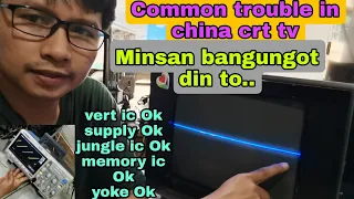 How to fix 1 hor line in china crt tv?Common problem but sometimes it's hard to fix