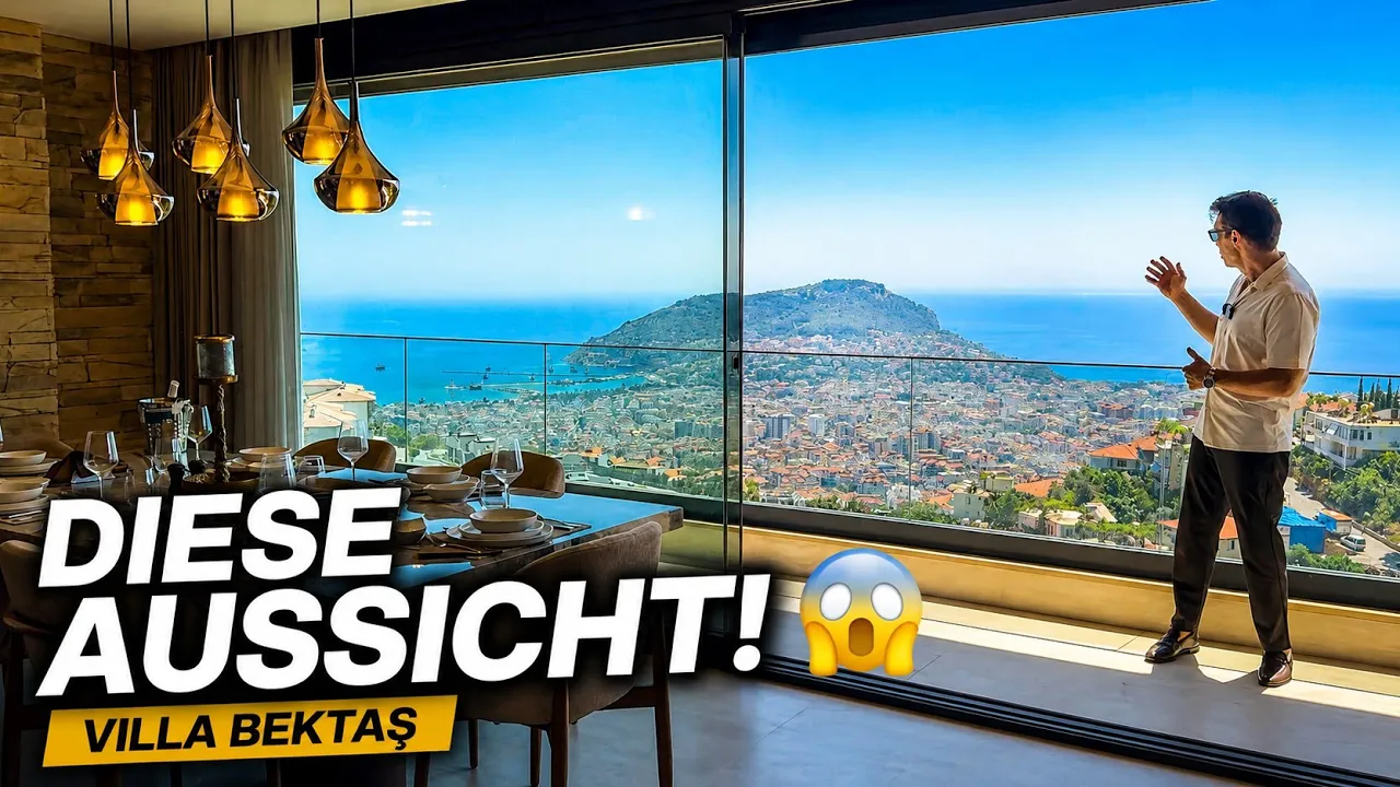 Private Pool 5+2 villa in Bektaş with sea view and private pool